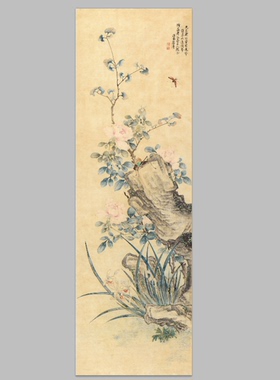 清蒋溥兰石图国画历代名家字画心芯仿古装饰临摹中式高清微喷打印