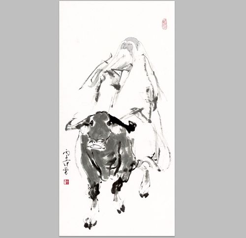 范曾老子出关骑牛名家字画 国画装饰画芯 画心宣纸高清微喷打印