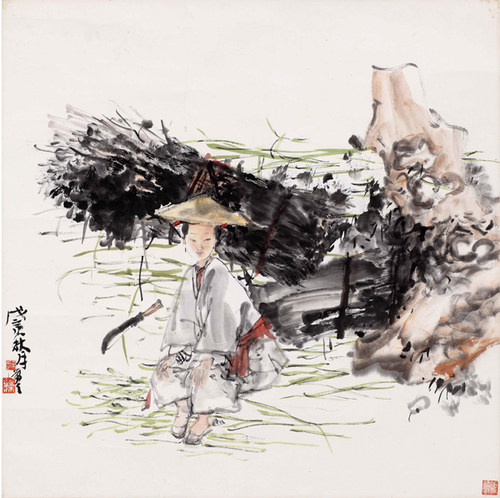 尉晓榕无题斗方国画装饰画字画