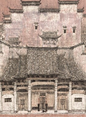 张廷禄 老宅 斗方 国画 画心装饰画 名人字画宣纸高清微喷画芯