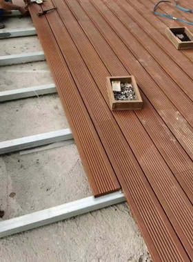 竹木地板户外高耐重竹地板露台庭院公园栈道平台凳条室外防腐防水