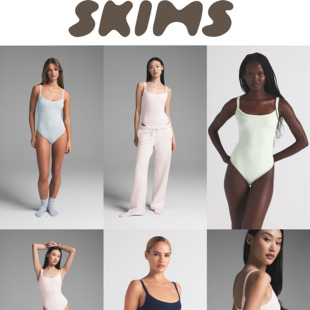 美代Skims 方领连体衣 Cotton Jersey超舒适弹力棉欧美日常修身