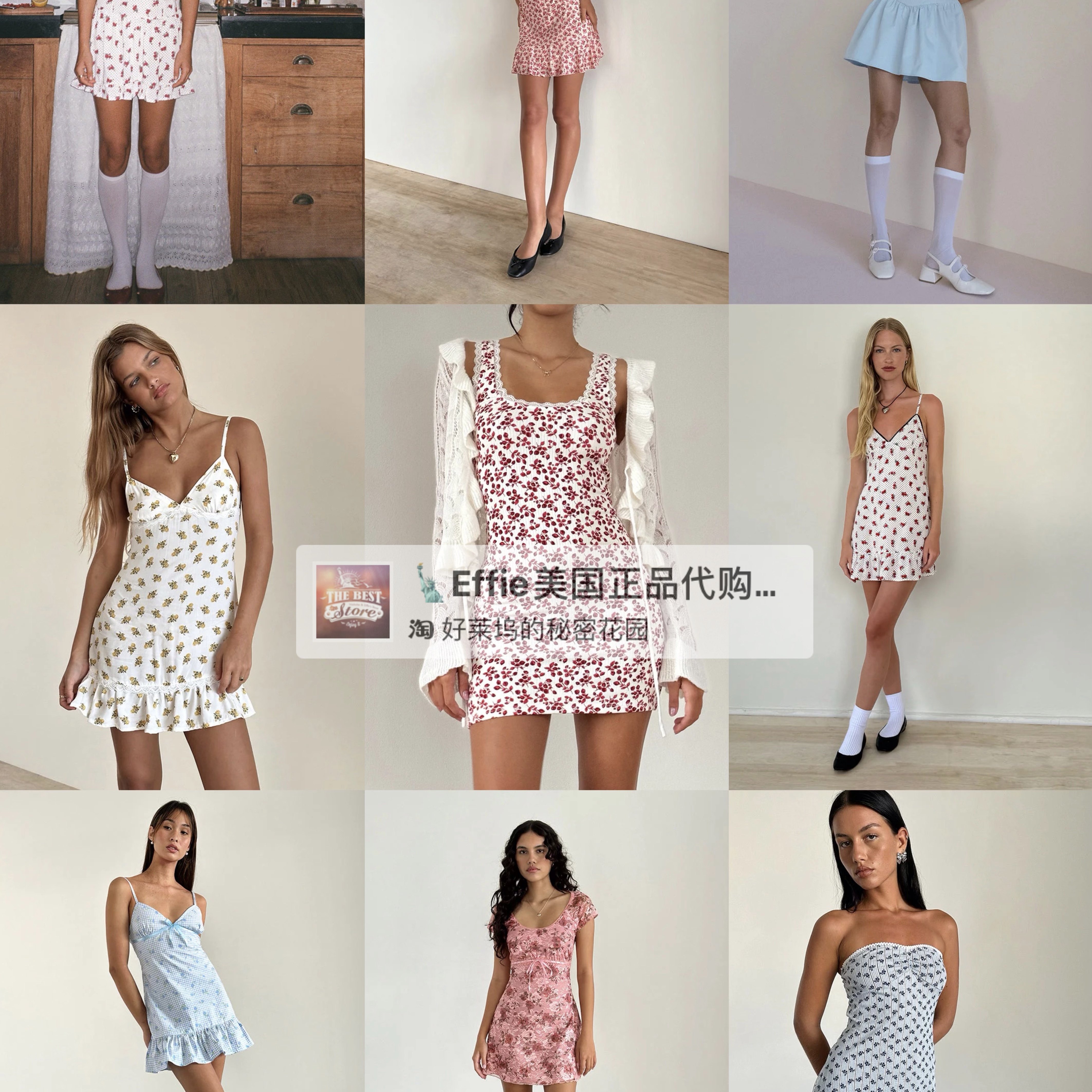 美代正品Motelrocks美式复古浪漫蕾丝碎花芭蕾少女风吊带连衣裙图片