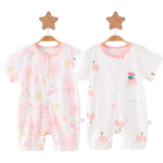 2件装 新生儿连体衣夏季宝宝爬服男女婴儿衣服薄款短袖哈衣夏装潮