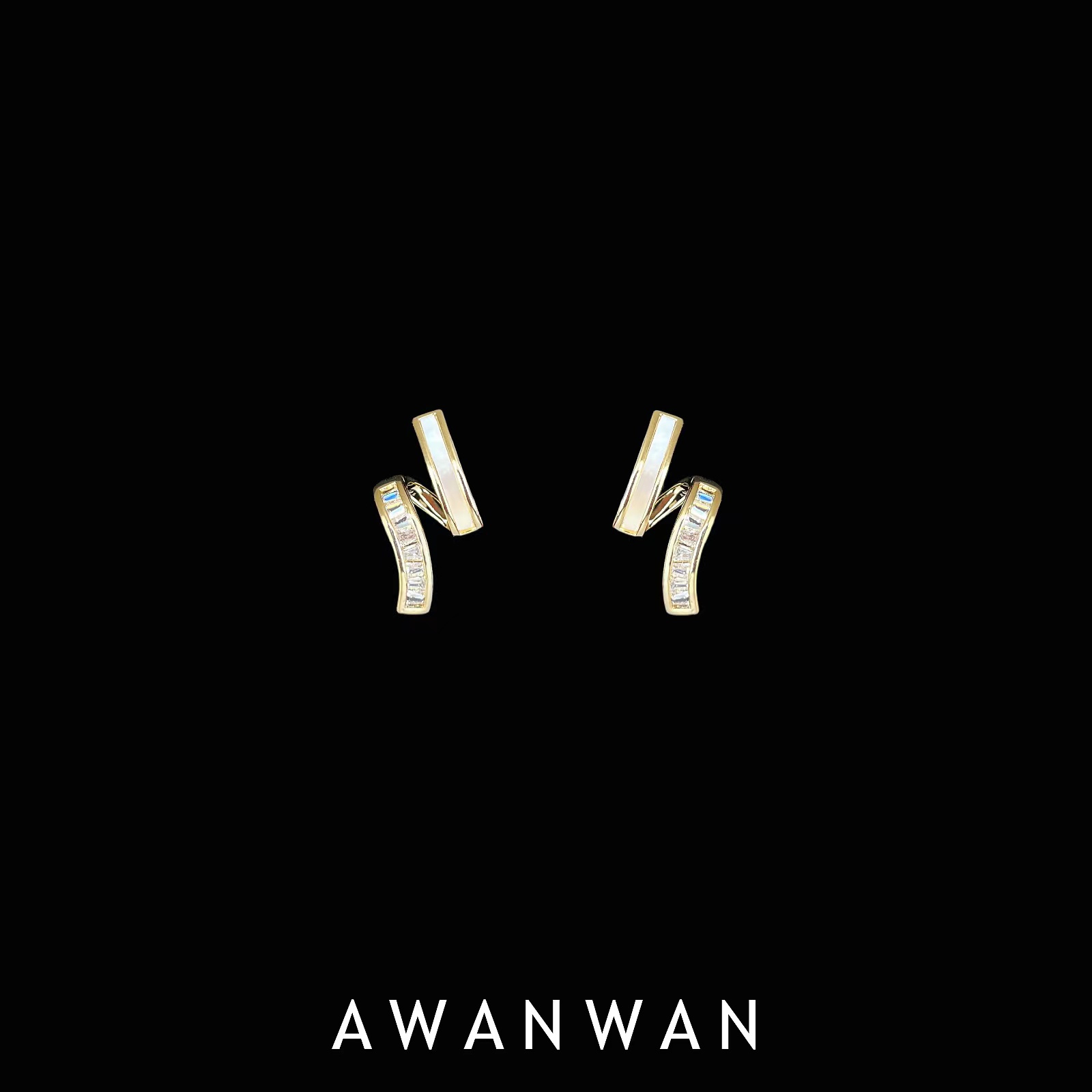 阿婉Wan韩系小姐姐~气质款精致小巧贝母几何耳钉高级感耳饰耳环