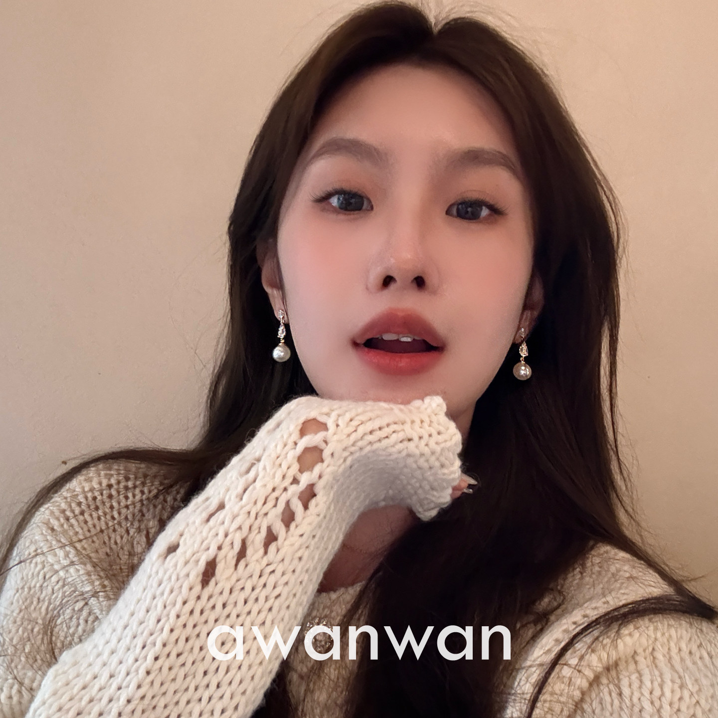 阿婉Wan 富家千金~温柔水滴珍珠元素闪耀锆石耳钉高级感耳饰