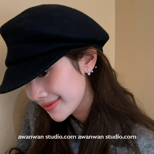 阿婉Wan 散落珍珠~高级感枝蔓仿珍珠耳钉不规则气质时髦耳环