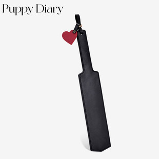 定制Puppy女手拍桃心木柄可轻奢拍演出playDiary刻字长鞭道具牛皮