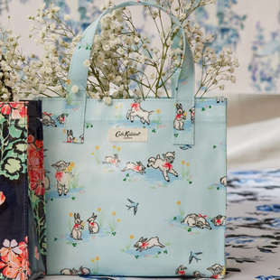 Cath Kidston联名田园卡通印花手提包便当包帆布防水饭盒袋小方包