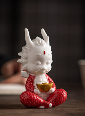 十二生肖龙年吉祥物摆件创意陶瓷招财家居客厅桌面装饰龙年礼品