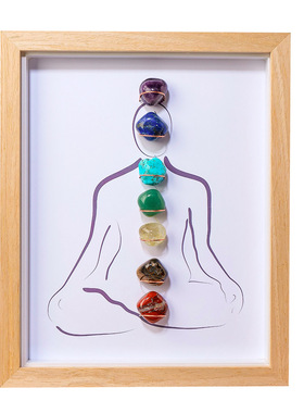 天然水晶滚石相框摆件chakela瑜伽石能量石创意家居桌面装饰礼物