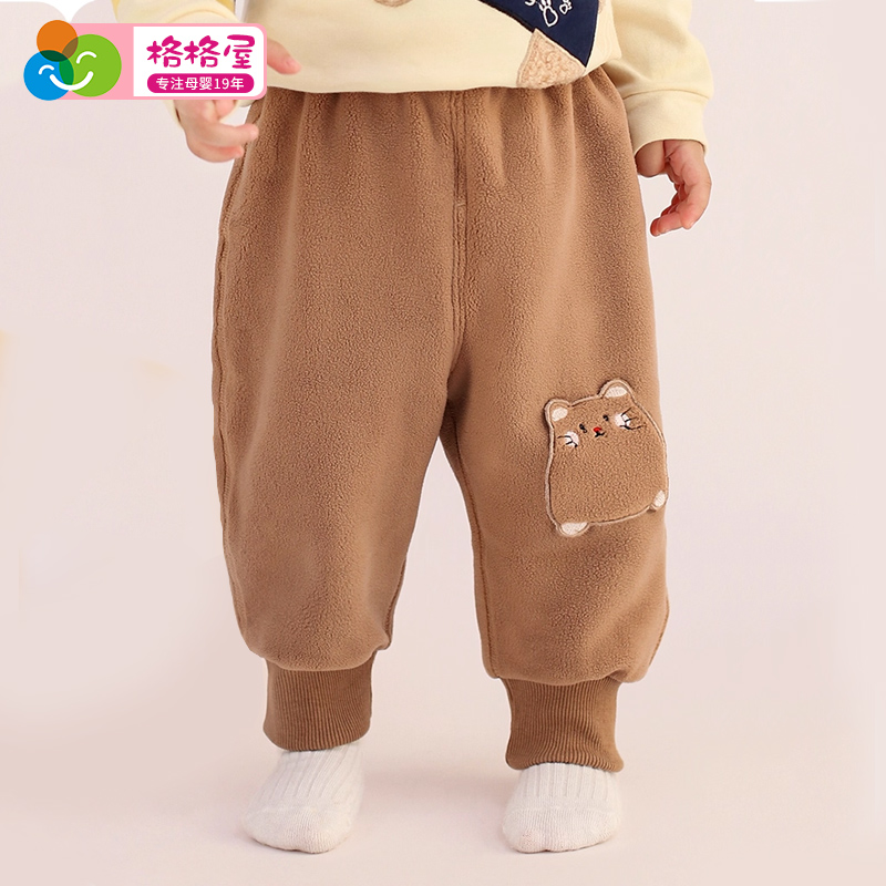 宝宝加绒休闲裤子冬季加厚