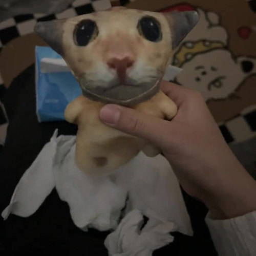 阿米嘎蒂朵喵~喵~抽象发声挂件毛绒玩偶钥匙扣表情包搞怪可爱挂饰