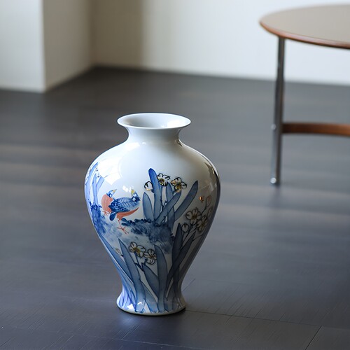 景德镇中式青花瓷花瓶玄关摆件