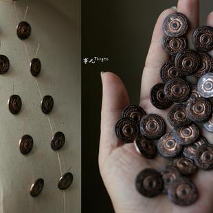 锈铜色17.8mm辅料／1枚价 合金脚纽 德国UNION KNOPF—做旧不规则