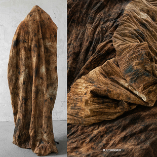 事儿THINGER莽原·原创印花全棉平绒可塑金属丝绉布设计师面料