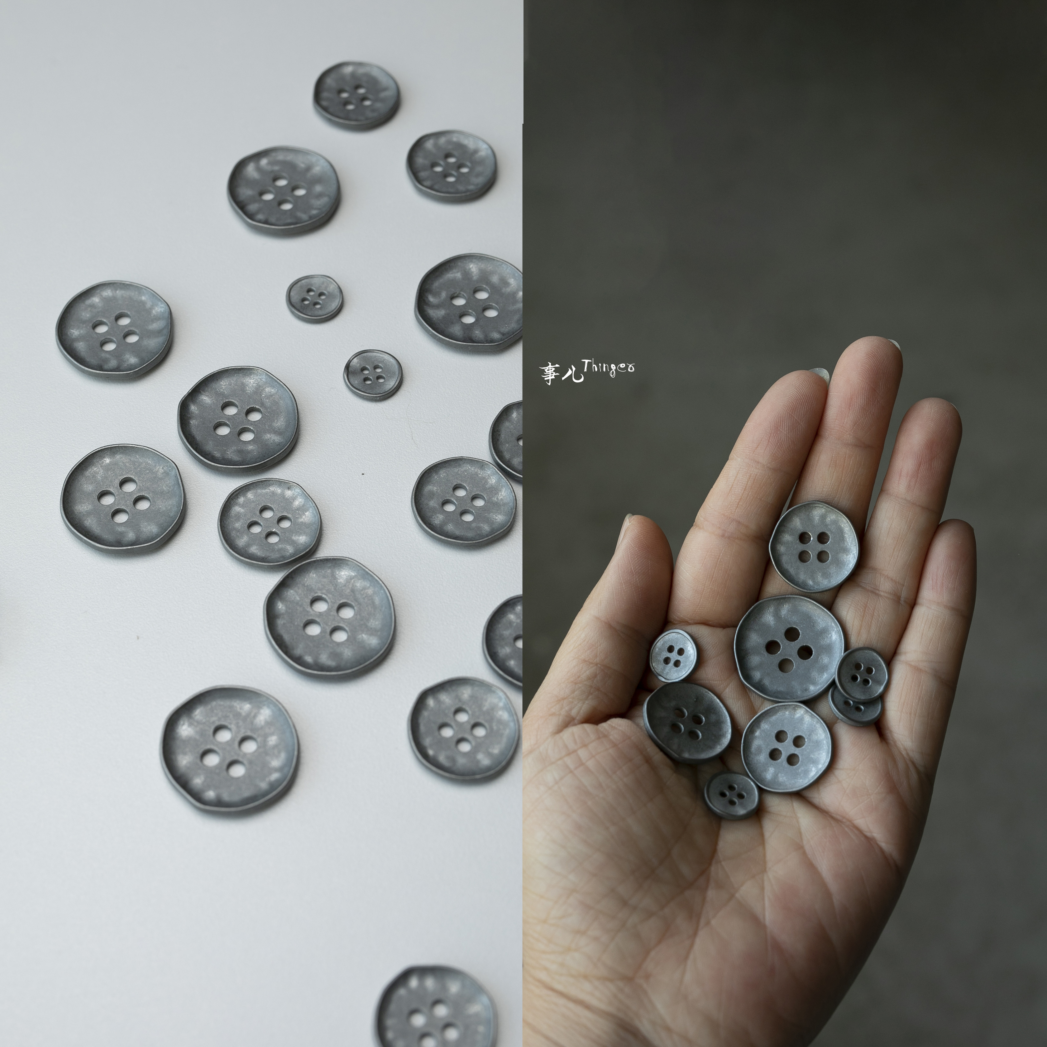 事儿合金四孔纽复古设计师扣子