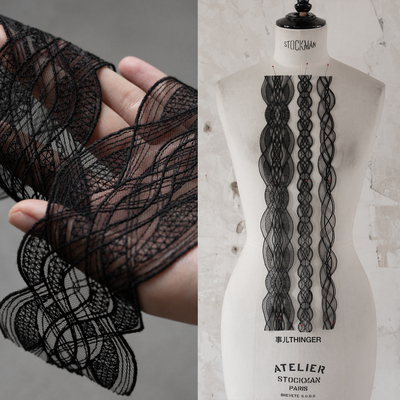 蕾丝刺绣无弹透感织带丝带花边