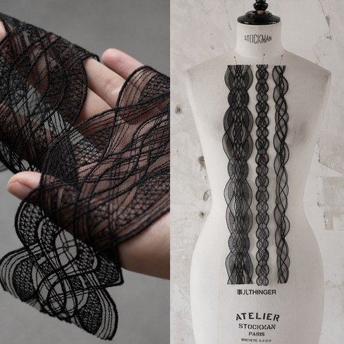 蕾丝刺绣无弹透感织带丝带花边