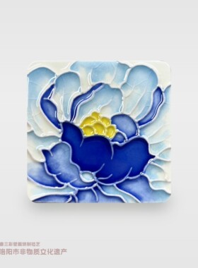 洛阳牡丹花原创设计文创创意形陶瓷冰箱贴国潮风卡通可爱礼品礼物