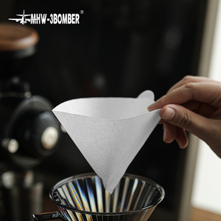 MHW 原木浆纸 3BOMBER轰炸机手冲咖啡无纺过滤纸V60通用锥形滴漏式