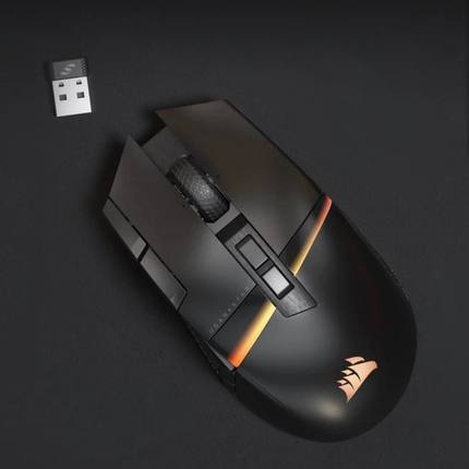 美商海盗船 Corsair DARKSTAR 暗星 RGB 幻彩背光无线游戏鼠标