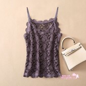 女人味吊带背心外穿钩花无袖 性感上衣 蕾丝镂空内搭打底衫 短款 大码