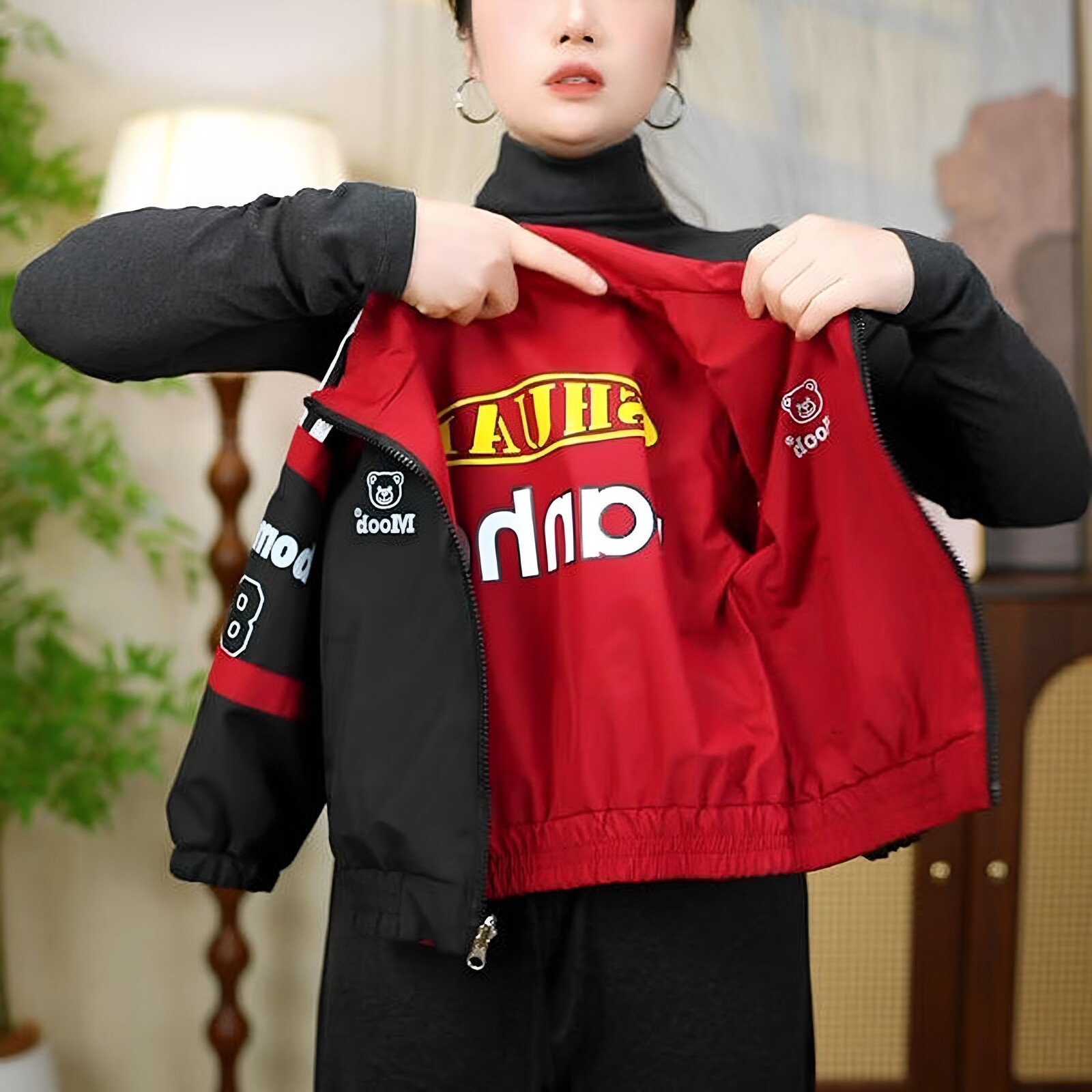 男童春装外套两面穿儿童春夹克衫图片