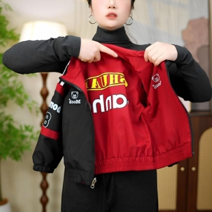 童装男童春装外套两面穿儿童春秋季新款潮酷小男孩夹克衫薄款上衣