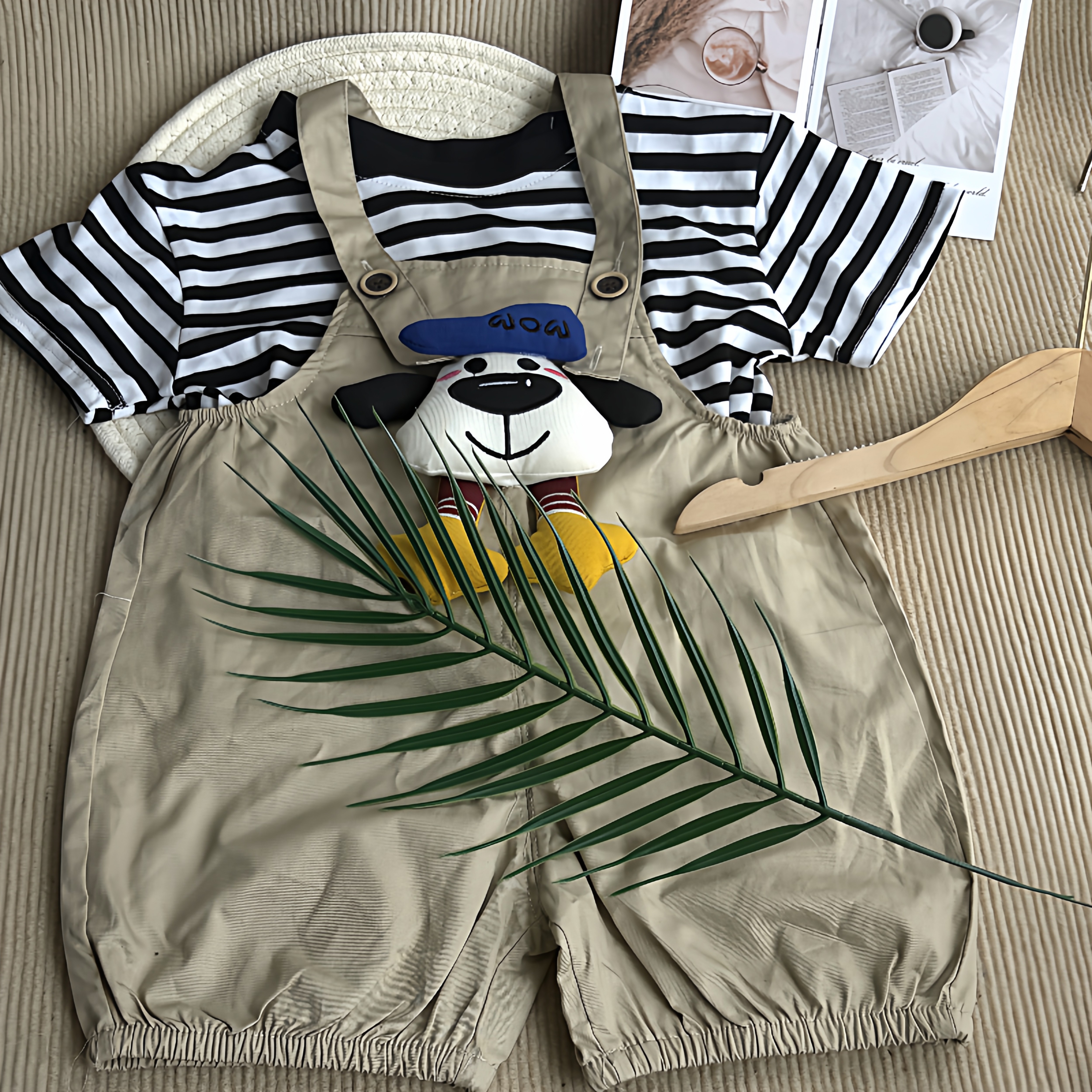 男童夏装短袖套装2026新款婴儿童装宝宝夏季洋气衣服背带裤两件套