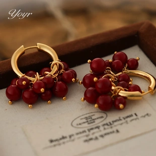 yoyr耳饰 耳尖风铃耳圈高级感重工金属耳坠流苏耳环女