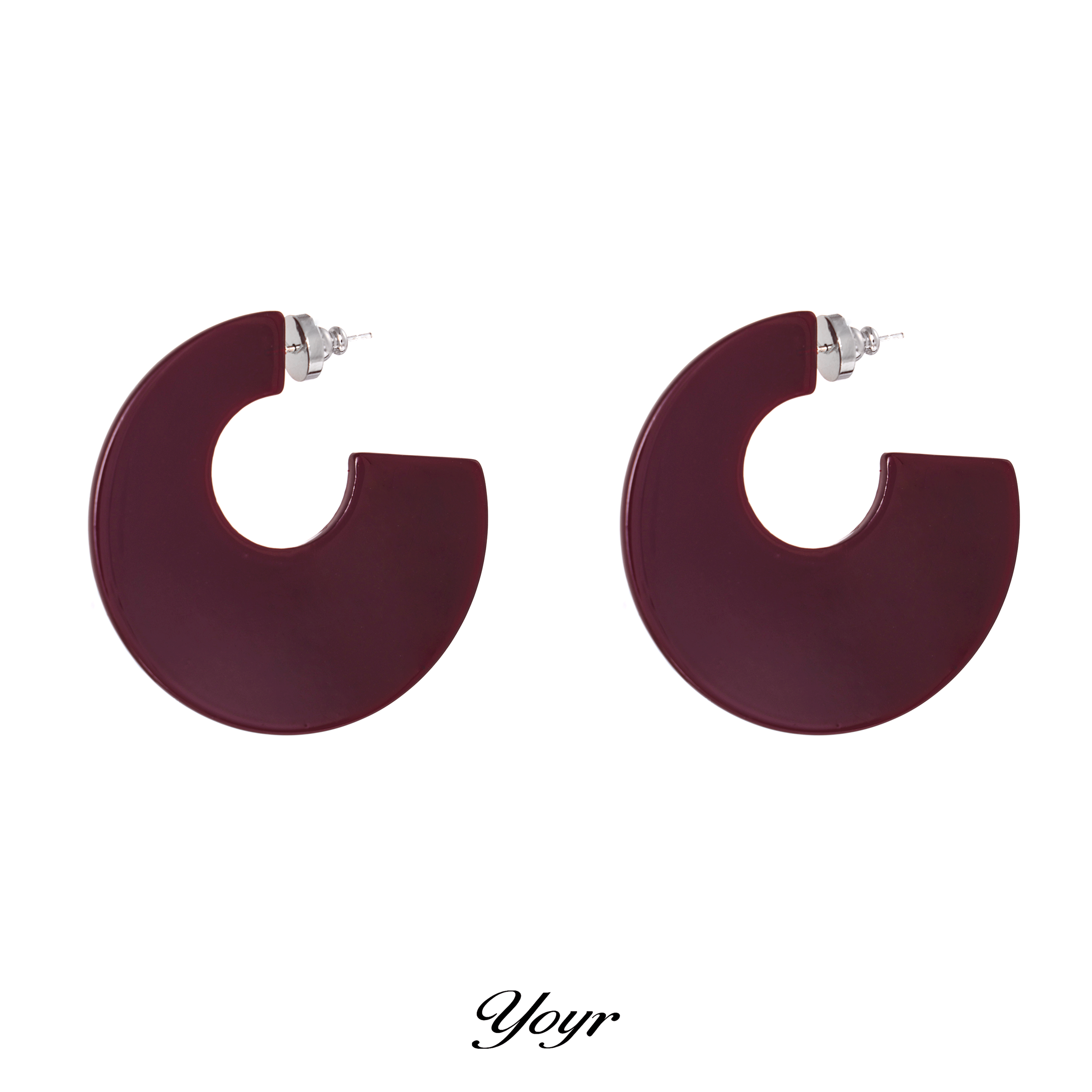 yoyr耳环渐变圆弧耳环