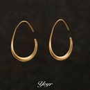YOYR黄铜耳饰 独特七夕耳环 水滴素圈大耳环金属风高级感轻奢时尚