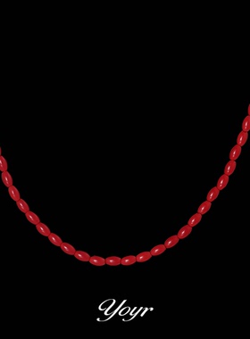 yoyr项链红色米珠项链