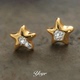 YOYR黄铜耳饰 撞色熔岩五角星耳钉2025新款 高级感轻奢锆钻耳环