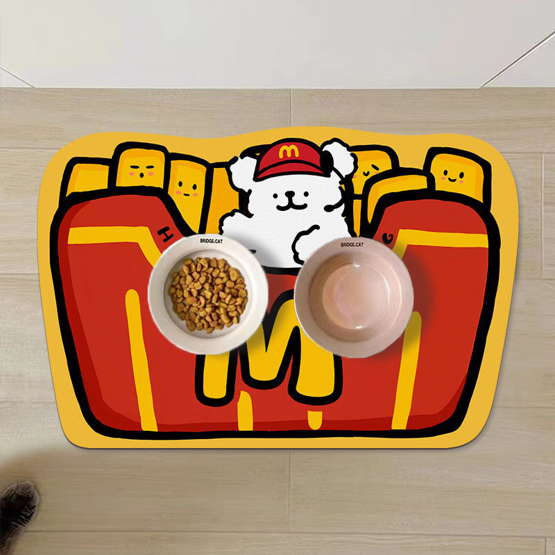 麦当劳猫咪狗狗餐垫宠物用品喝水饭碗吸水防洒便携垫速干可擦洗