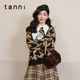 针织衫 tanni25秋款 宽松通勤小众设计撞色显瘦中长款 女TL31KN049A