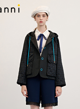 tanni新款通勤百搭休闲减龄轻便薄棉服外套TM31OW021A