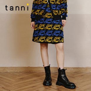 tanni秋冬新品 撞色通勤淑女半身裙TL31SK609A