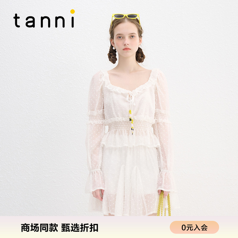 tanni度假简约甜美上衣半裙套装
