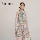 领X版 tanni新款 通勤度假休闲衬衫 型收腰连衣裙TM31DR033A