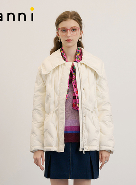tanni新款百搭减龄俏皮娃娃领可拆卸袖羽绒服TM31DJ021A