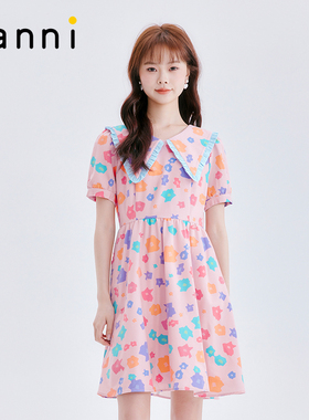 tanni新款田园少女感度假风A字版连衣裙TM11DR619A