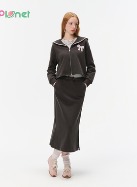 innplanet25秋新款时尚休闲运动廓形卫衣半身裙套装PO31HO011A