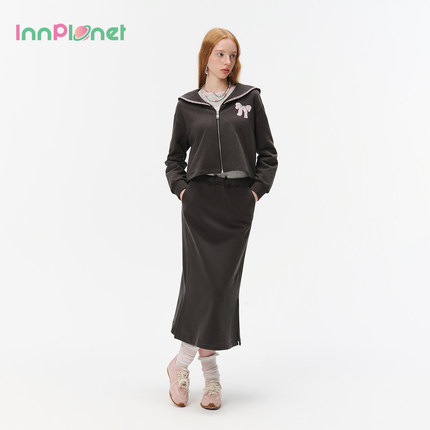 innplanet25秋新款时尚休闲运动廓形卫衣半身裙套装PO31HO011A