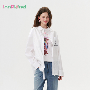 大力水手宽松刺绣简约百搭休闲衬衫 innplanet25夏新款 PO11SH101A