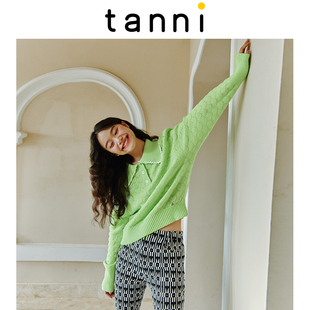 素色针织衫 亲肤温柔百搭灵动个性 TL31KN070A H版 tanni秋冬新品