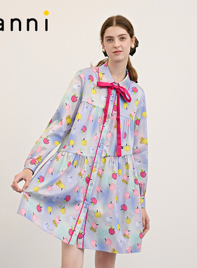 tanni新款多巴胺垂坠感不对称设计娃娃裙TM31DR075A