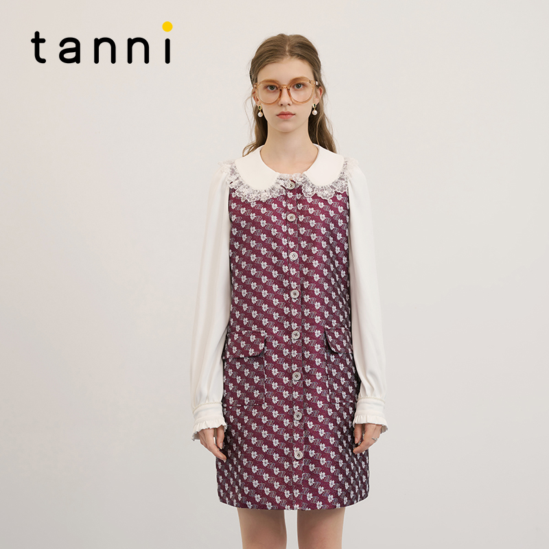 tanni高级气质圆领小香风连衣裙
