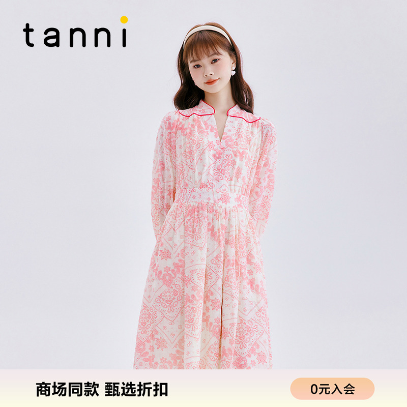 tanni气质法式宽松显瘦连衣裙